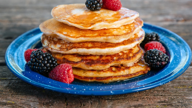 A plate of Greek yogurt pancakes