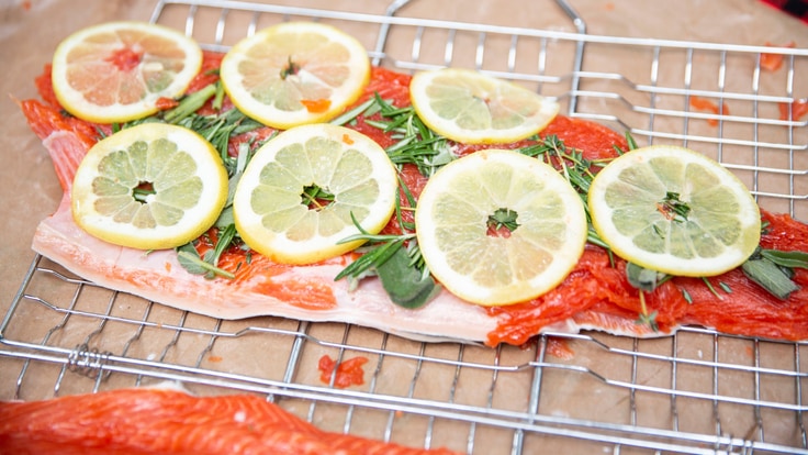 Campworthy hosts with salmon