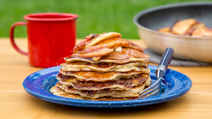 Apple pancakes plated and ready to serve