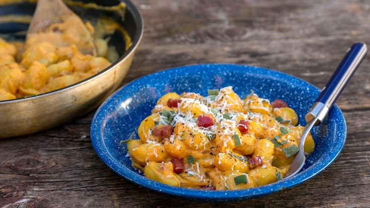 Autumn gnocchi plated and ready to eat