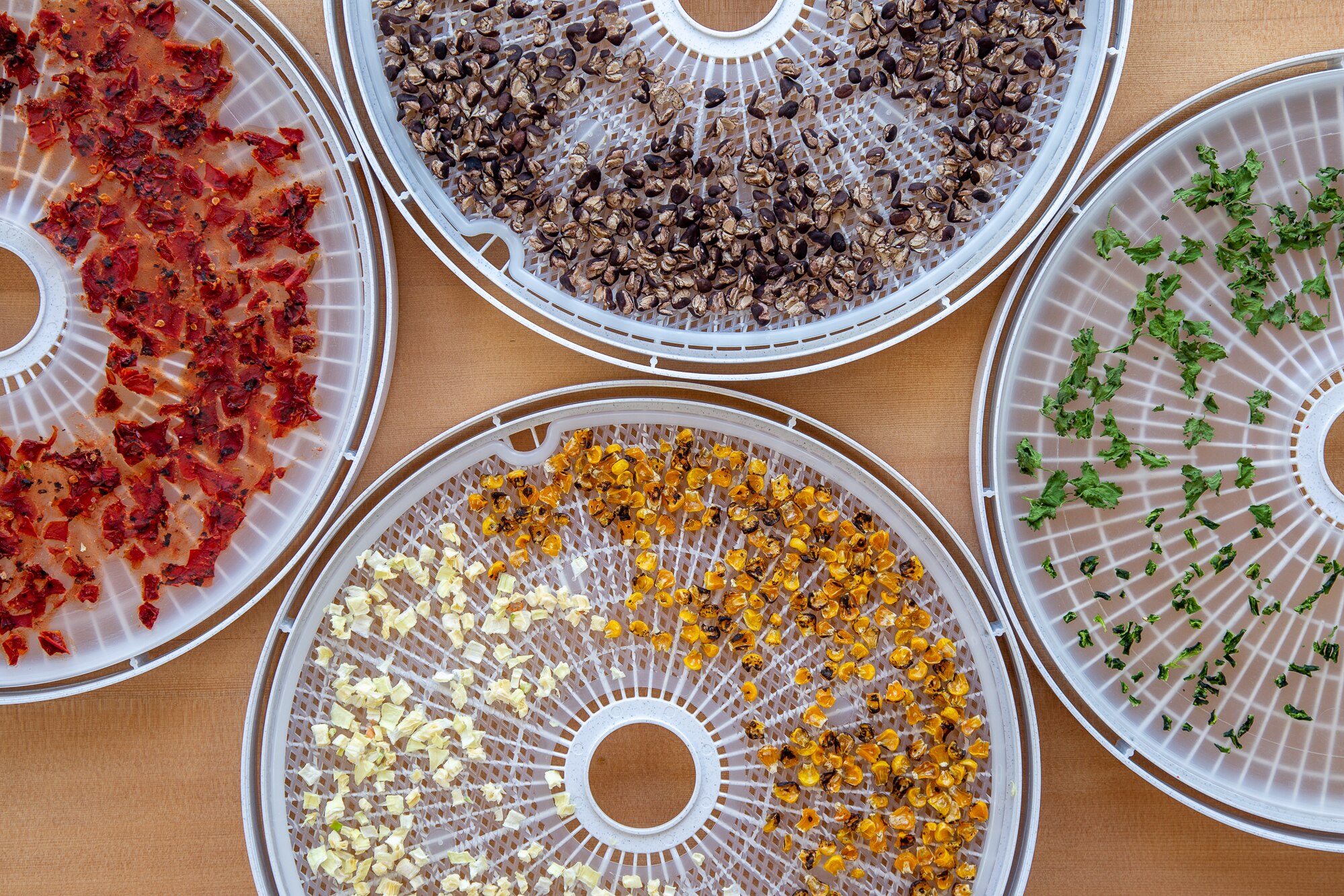 Vegetables for vegan tortilla soup after dehydrating