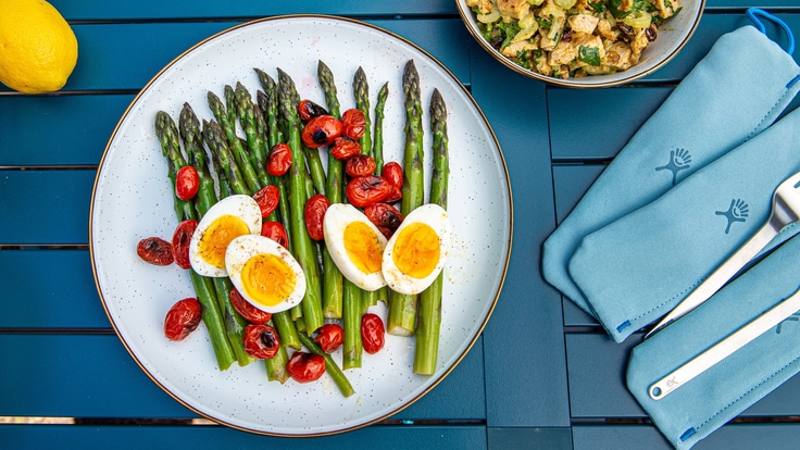 Asparagus salad on a plate