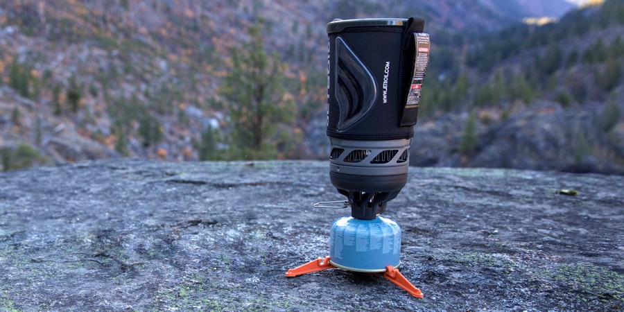 an example of an integrated canister backpacking stove system