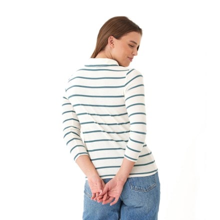 Threads 4 Thought Aanya Stripe Feather Rib Polo Shirt - Women's 1