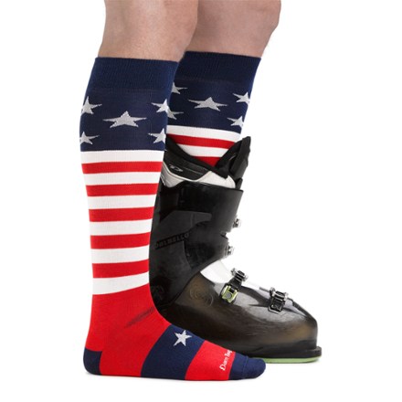 Darn Tough Captain Stripes Over-the-Calf Midweight Ski and Snowboard Socks - Men's 2