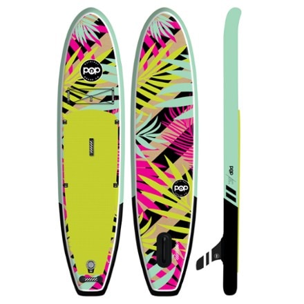 POP Board Co. Royal Hawaiian Palm Inflatable Stand Up Paddle Board with Paddle - 10'6" 1