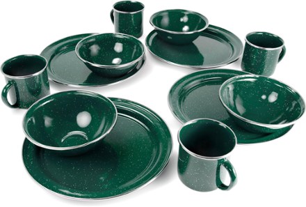 Camping plates and outlet utensils