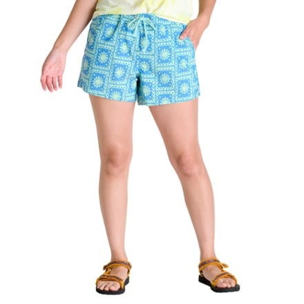 On Body Image of color Chicory Sun Tile Print