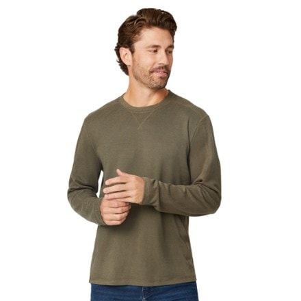 Free Country Sueded Pique Long-Sleeve Crew Shirt - Men's 0