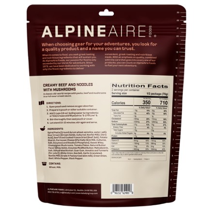 AlpineAire Foods Creamy Beef and Noodles with Mushrooms - 2 Servings 1