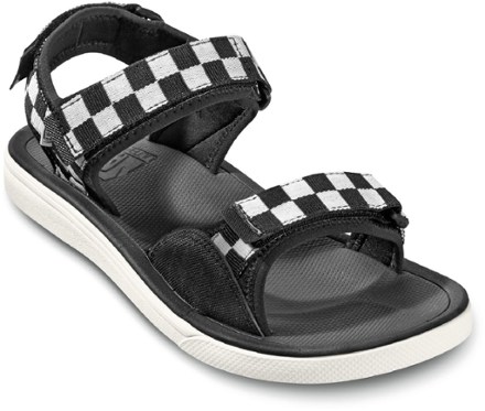 black and white checkered sandals