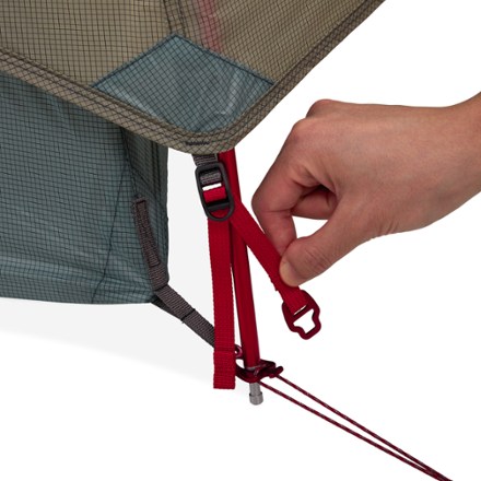 MSR Hubba Hubba LT 3 Tent All-metal corner hardware and stake loop