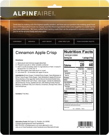 AlpineAire Foods Cinnamon Apple Crisp - 1 Serving 1