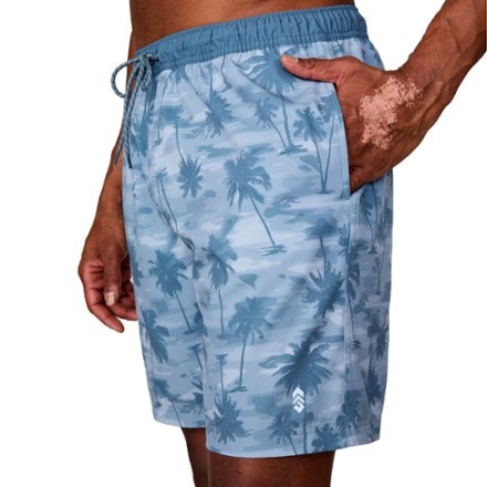 Free Country Contrast Elastic Swim Shorts - Men's 2