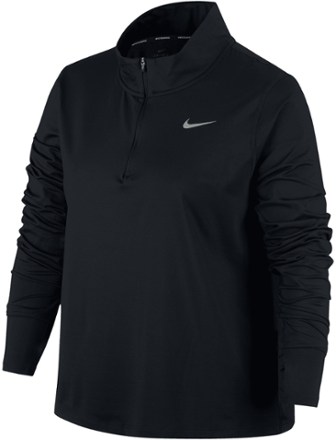 Nike running element quarter 2024 zip top in black