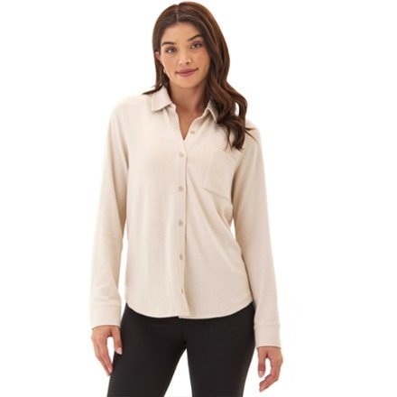Threads 4 Thought Kandyce Solid Knit Fleece Button-Up Shirt - Women's 0
