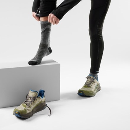 Smartwool Performance Run Zero Cushion Mid Crew Pattern Socks - Men's 1