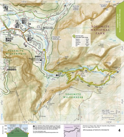 National Geographic Yosemite National Park Day Hikes Topographic Map Guide 2