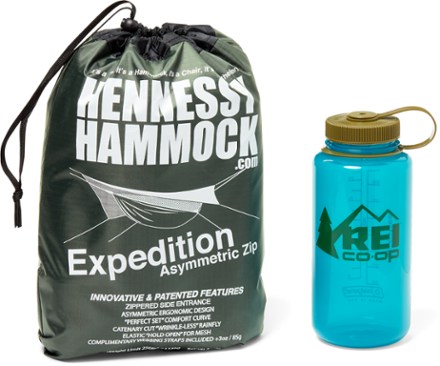 Expedition Asym Zip Hammock [Stuff sack (32oz bottle not included) (Hunter Green)]