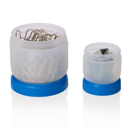 humangear Stax Interlocking Container - Medium Medium Short (blue) and Small Short (blue) sizes