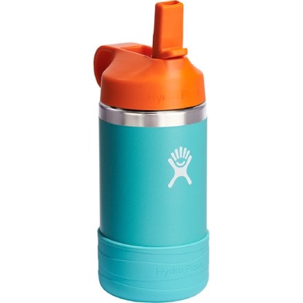 Hydro Flask Kids' Wide-Mouth Vacuum Water Bottle with Straw Cap and Bottle Boot - 12 fl. oz. 0