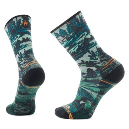 Smartwool Hike Light Cushion Campground Print Crew Socks - Men's 0