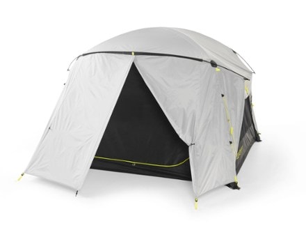 Zempire Aerospeed 4 Air Tent Back view with rainfly on