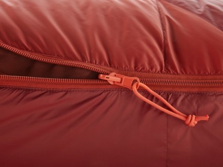 Kelty Cosmic 0 Sleeping Bag - Men's Zipper detail (Fire Brick/Red Ochre)