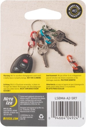 Nite Ize MicroLock S-Biner Keychains - Package of 5 7