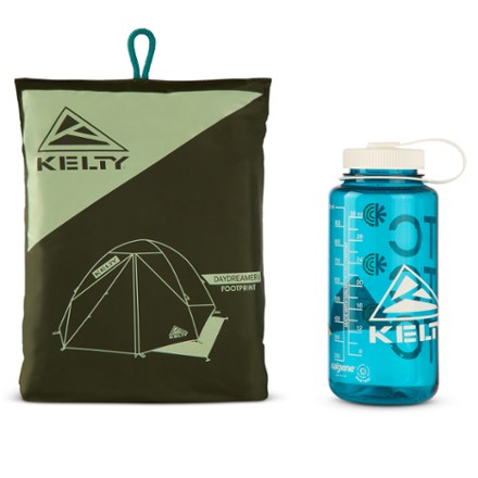 Kelty Daydreamer 6P Footprint Water bottle not included—for size comparison only.