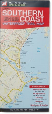 Map Adventures Maine Southern Coast Waterproof Trail Map & Guide 0