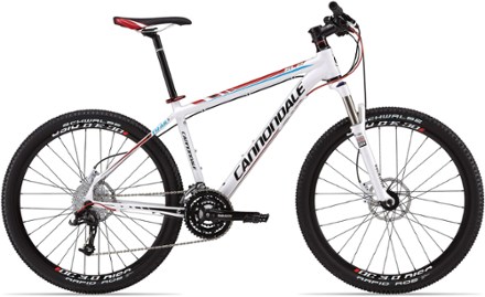 silver cannondale mountain bike