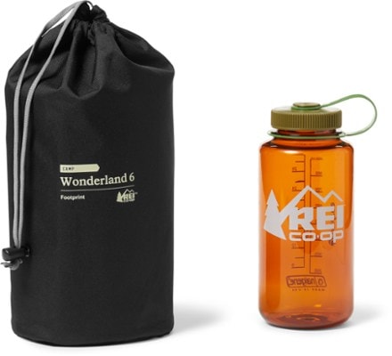 REI Co-op Wonderland 6 Footprint 32 fl. oz. water bottle not included; shown for size reference only