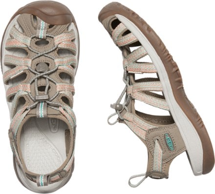 KEEN Whisper Sandals - Women's Top view (Taupe/Coral)