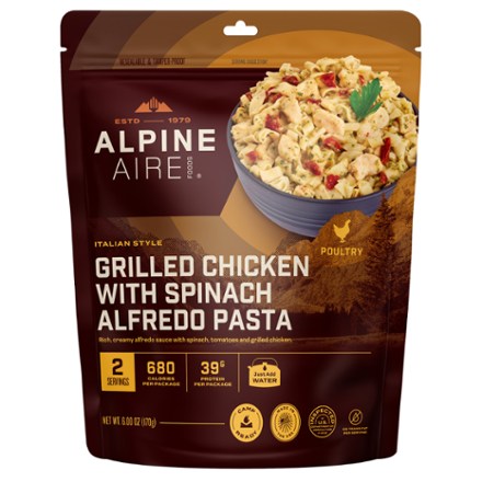 AlpineAire Foods Grilled Chicken with Spinach Alfredo Pasta - 2 Servings 0