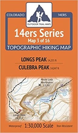 Outdoor Trail Maps Colorado 14ers Series Map - Longs Peak, Culebra Peak 0