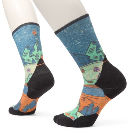 Smartwool Trail Run Targeted Cushion Mountain Print Crew Socks - Women's 0