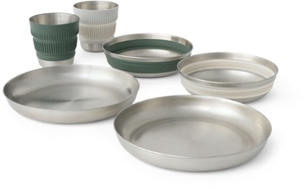 Sea to Summit Detour Stainless-Steel Collapsible Dinnerware Set - 6 Piece 0