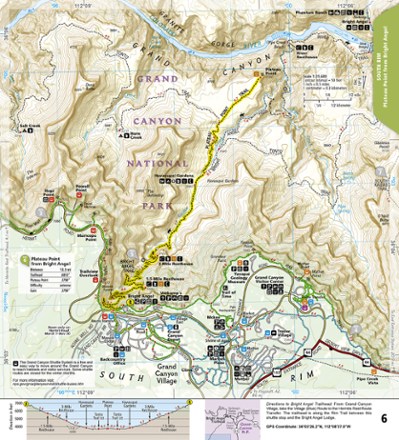 National Geographic Grand Canyon National Park Day Hikes Topographic Map Guide 2