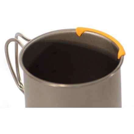 Snow Peak Titanium 600 Mug with HotLips HotLips attach to rim of mug