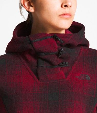 the north face women's crescent hooded fleece pullover plaid