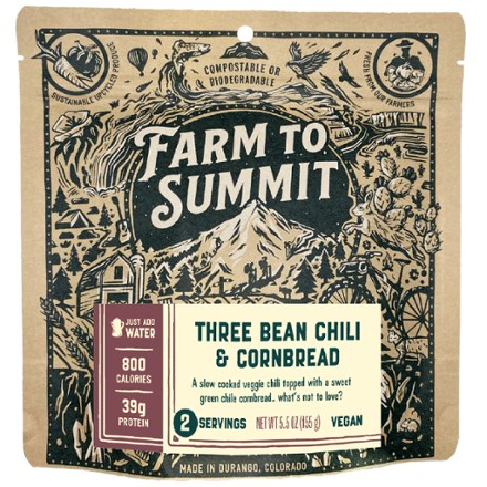 Farm to Summit Three Bean Chili and Cornbread - 2 Servings 0