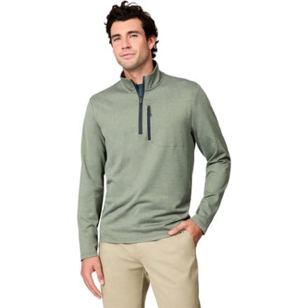 Free Country Tech Heather Double Face Quarter-Zip Mock Pullover - Men's 0