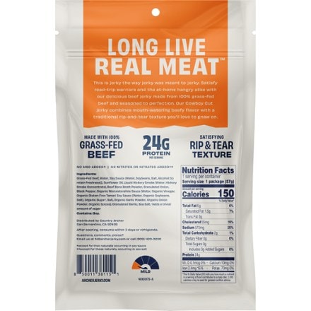 Country Archer Jerky Co. Zero Sugar Grass-Fed Beef Jerky - 2 oz. 1