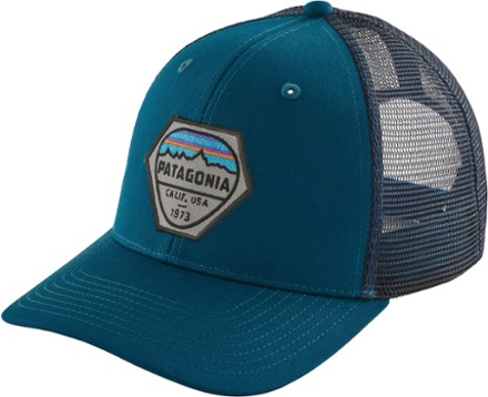 patagonia fitz roy horizons trucker hat dolomite blue