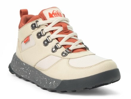 REI Co-op Trailmade Waterproof Hiking Boots - Women's 3/4 view (Whitecap Gray/Rust Marsala)