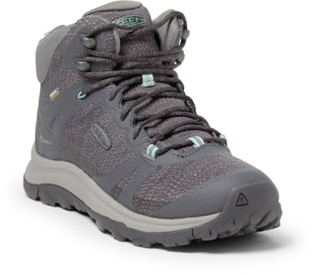 KEEN Terradora II Waterproof Mid Hiking Boots - Women's 3/4 front view (Magnet/Ocean Wave)