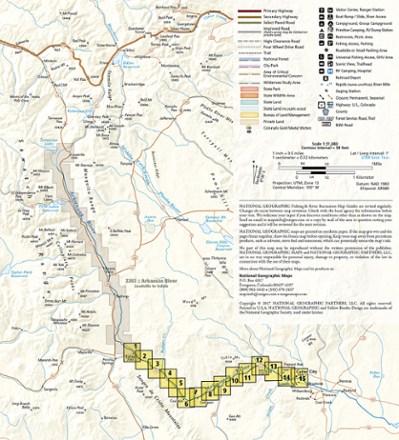 National Geographic Arkansas River: Salida to Canon City Fishing and River Recreation Map Guide 2