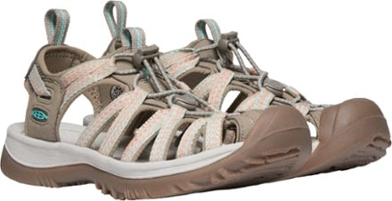 KEEN Whisper Sandals - Women's Side view (Taupe/Coral)