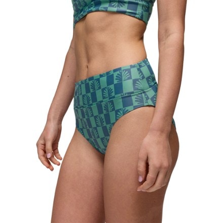 prAna Summer Wave High-Rise Swimsuit Bottoms - Women's BLUFF BLUE CHECKER (Top not included)